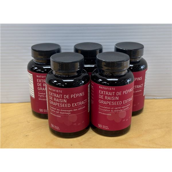 LOT DE 5 NATURISTE EXTRAIT DE PEPINS DE RAISIN 50 CAPSULES