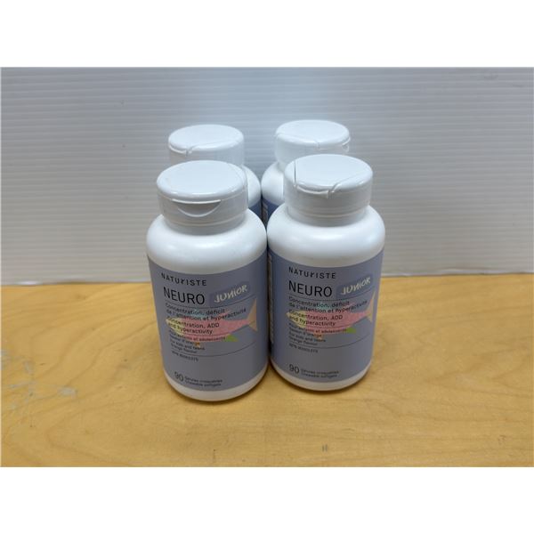 LOT DE 4 NATURISTE NEUTRO JR. CONCENTRATION ADD & HYPERACTIVITY 90 GELULES