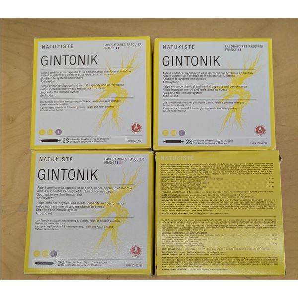 LOT DE 4 NATURISTE GINTONIK -28 TUBES DE 10ML CHACUN