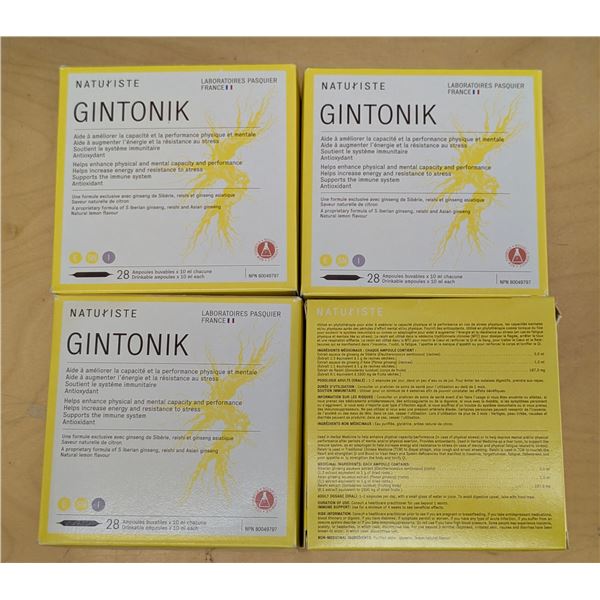 LOT DE 4 NATURISTE GINTONIK -28 TUBES DE 10ML CHACUN