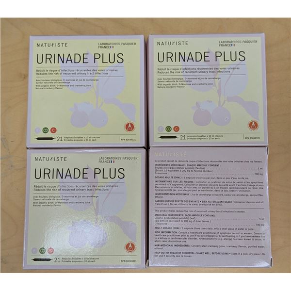 LOT DE 4 NATURISTE URINADE PLUS -21 TUBES DE 10ML CHACUN