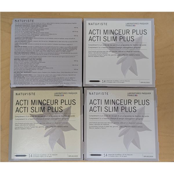 LOT DE 4 NATURISTE ACTI SLIM PLUS -14 TUBES DE 10ML CHACUN