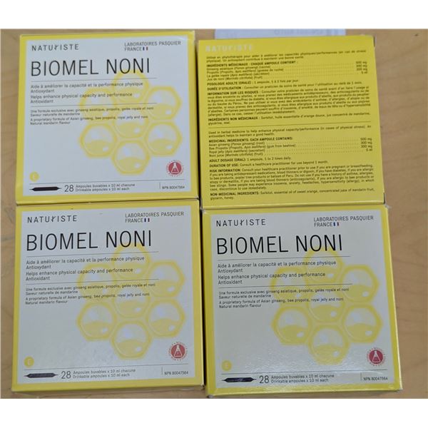 LOT DE 4 NATURISTE BIOMEL NONI -28 TUBES DE 10ML CHACUN