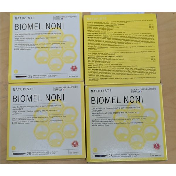 LOT DE 4 NATURISTE BIOMEL NONI -28 TUBES DE 10ML CHACUN