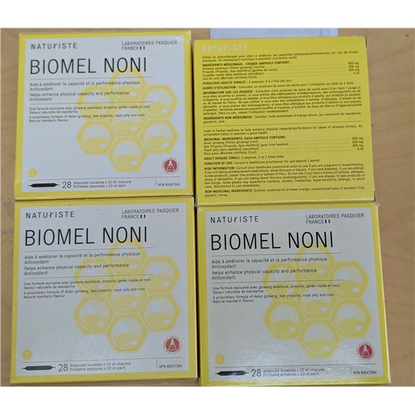 LOT DE 4 NATURISTE BIOMEL NONI -28 TUBES DE 10ML CHACUN