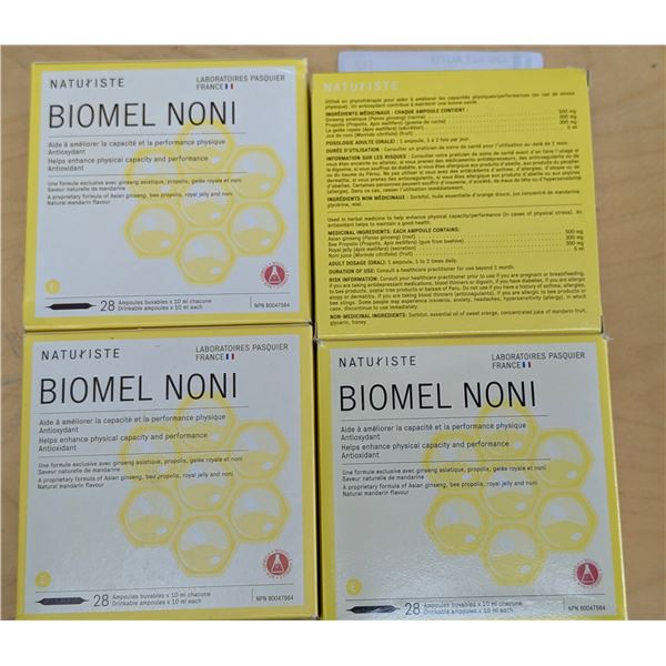 LOT DE 4 NATURISTE BIOMEL NONI -28 TUBES DE 10ML CHACUN