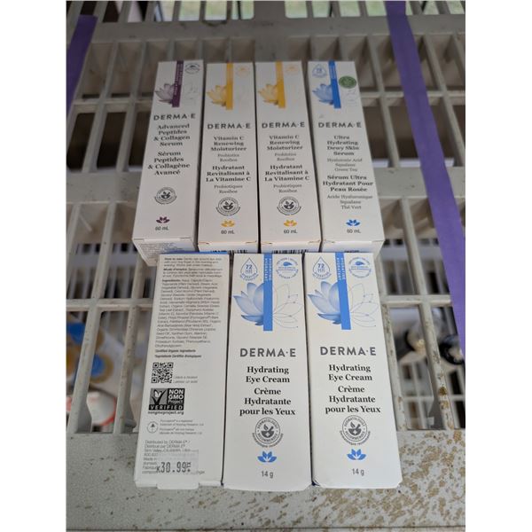 LOT DE 7 DERMA-E ASSORTIS PRODUITS