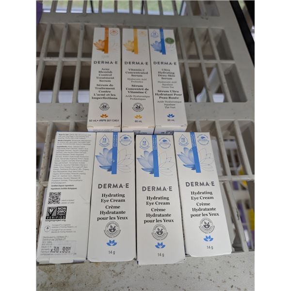 LOT DE 5 DERMA-E ASSORTIS PRODUITS