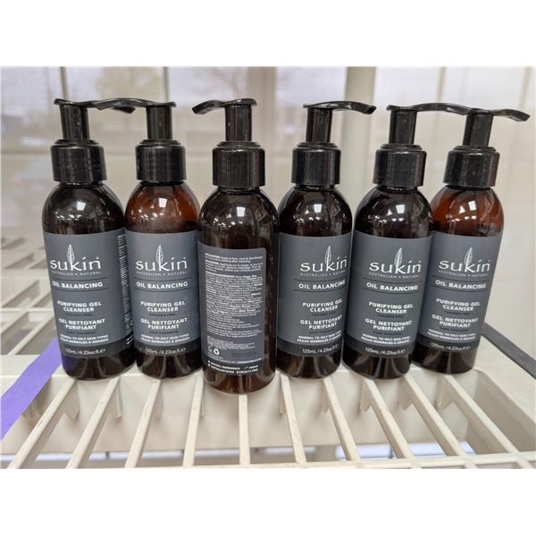 LOT DE 5 SUKIN GEL NETTOYANT PURIFIANT EQUILIBRANT 125ML