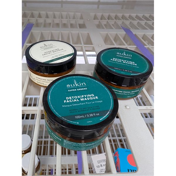 LOT DE 3 SUKIN ASSORTIS MASQUES POUR LE VISAGE 100ML