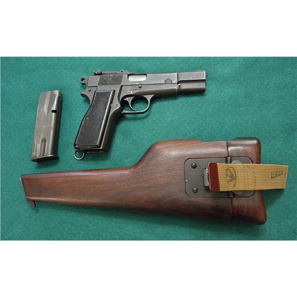 RESTRICTED Browning Inglis FN 9mm Mk I* Canadian Pistol with Buttstock