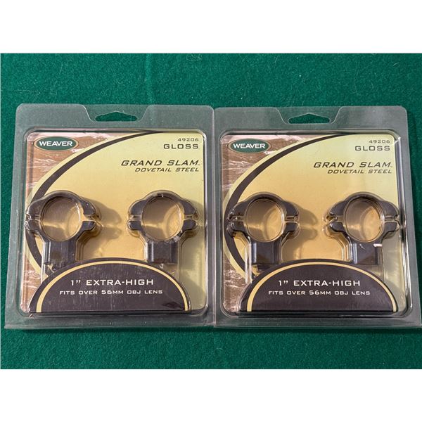 1" Extra High Weaver Grand Slam Gloss Scope Rings
