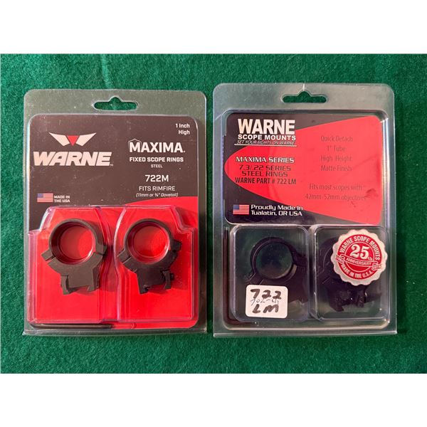 1" Warne Maxima Scope Rings