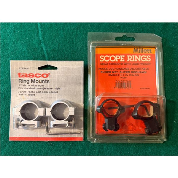 1" Tasco and Millett Scope Rings/ Ring Mounts