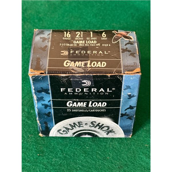 16 Ga 2-3/4" Federal Game Load Shotshells Sz 6