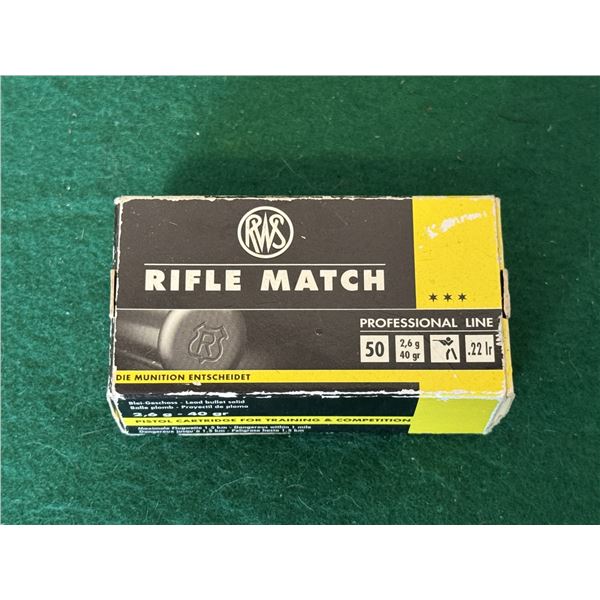 22 LR Rifle Match 40 Gr Cartridges