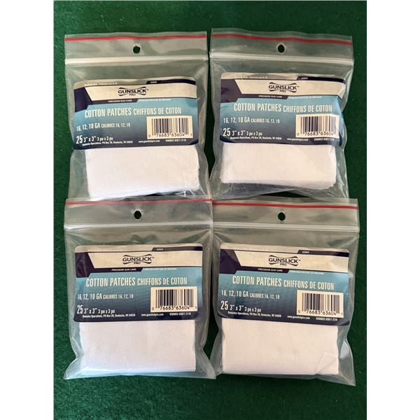 GunSlick 3" Square Cotton Patch Lot – 4 Packs