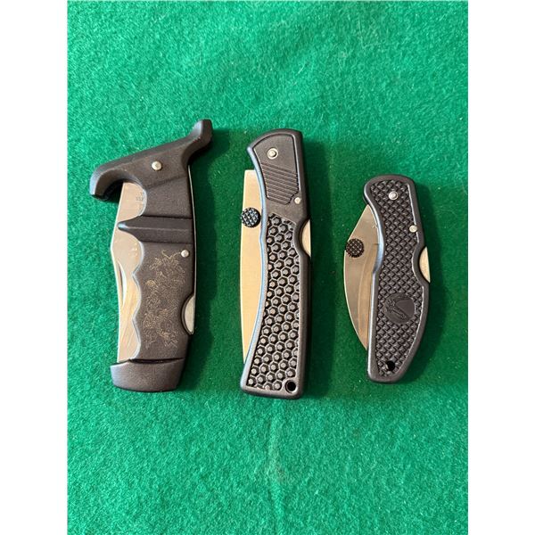 3 Assorted Folding Pocket Knives