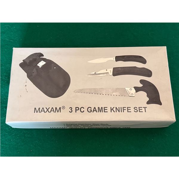 Maxam 3 Pc Game Knife Set w/ Sheath