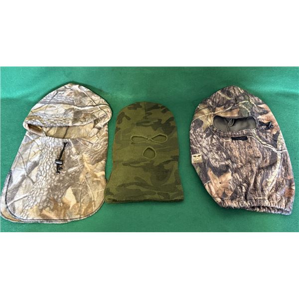 Lot of 3 Camo Hunting Face Masks