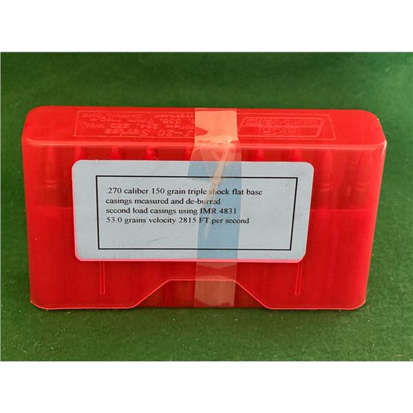 .270 Cal Reloaded Ammo in Case