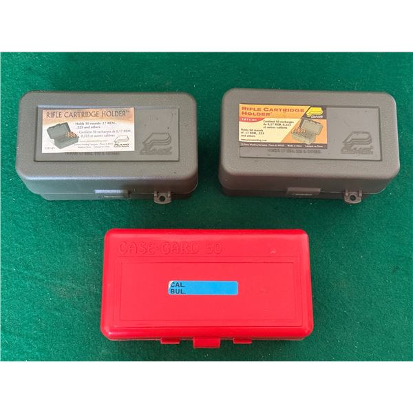 .223 Rem Reloaded Rounds and Brass in Plastic Cases