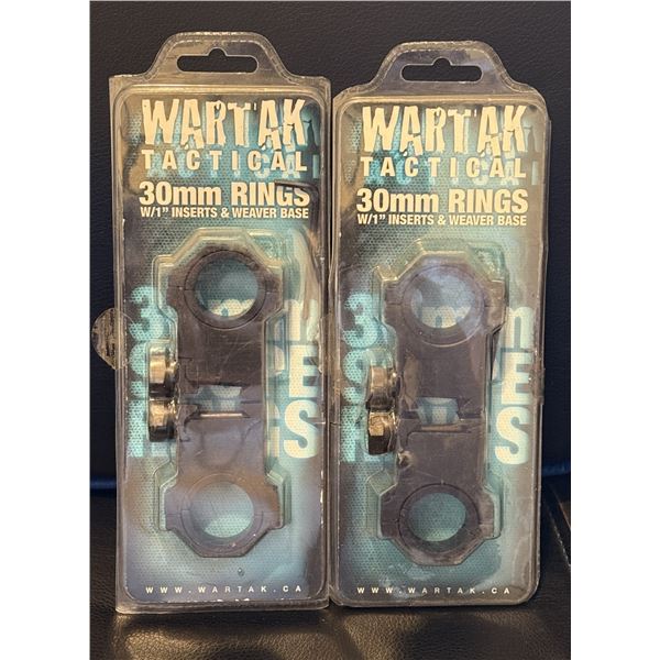 30 mm Wartak Tactical Rings with 1" Inserts & Weaver Base - 2 Packs