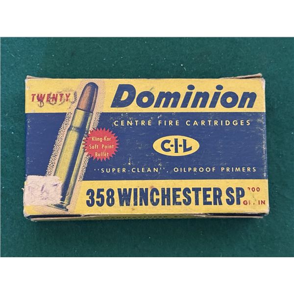 358 Winchester SP 200 Gr CIL Dominion Cartridges in Collector's Box