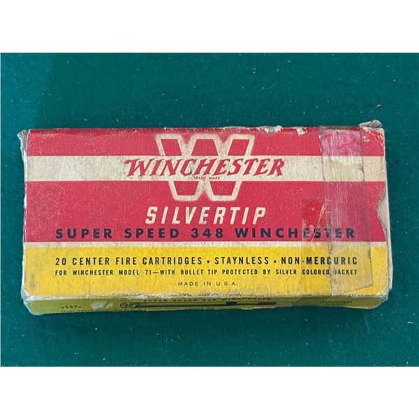 348 Winchester 250 Gr Silvertip Cartridges in Collector's Box