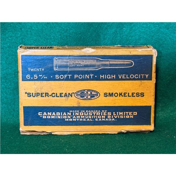 6.5mm Dominion Soft Point Smokeless Cartridges in Collector's Box