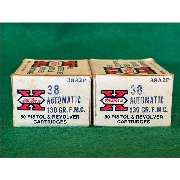 38 Auto 130 Gr Western X Cartridges