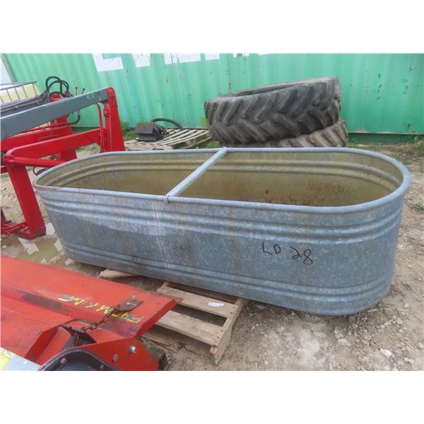Steel Saddle Water Trough, 96" × 30" × 24"