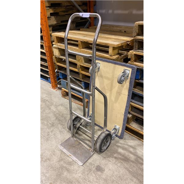 GREY 2 WHEEL SOLID TIRE DOLLY & 4 WHEEL PLATFORM DOLLY