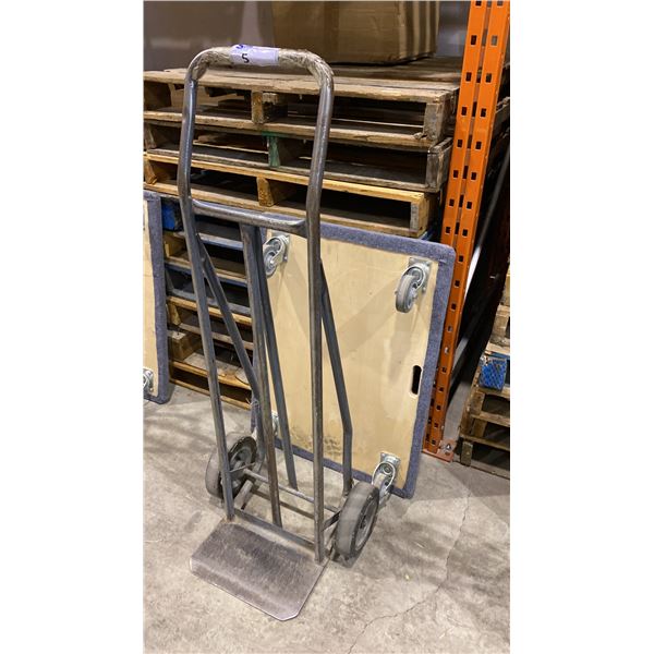 GREY 2 WHEEL SOLID TIRE DOLLY & 4 WHEEL PLATFORM DOLLY