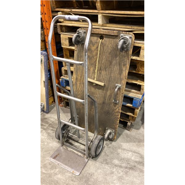 GREY 2 WHEEL SOLID TIRE DOLLY & 4 WHEEL PLATFORM DOLLY