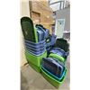 Image 3 : LARGE GROUP OF ASSORTED PLASTIC STORAGE BINS WITH LIDS & PLASTIC STOOLS