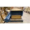 Image 4 : BLUE METAL SHELF RACKING 10- APPROX 8' UPRIGHTS, APPROX 14- 8' SIDE RAILS WITH WOODEN SHELVING