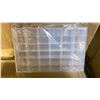 Image 5 : PALLET OF ASSORTED ITEMS- PRICE TAGS, STAPLES, WRAP CUTTERS, PLASTIC ORGANIZER CONTAINERS