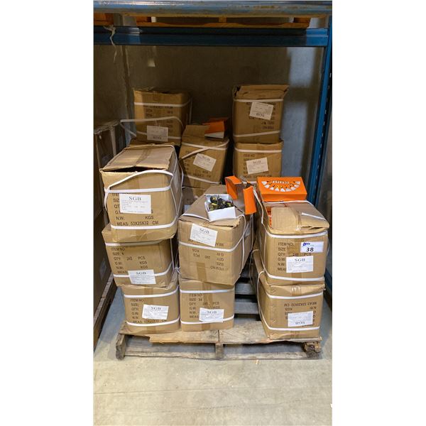 PALLET OF APPROX 18 CASES OF ASSORTED SIZED METAL SCRAPERS