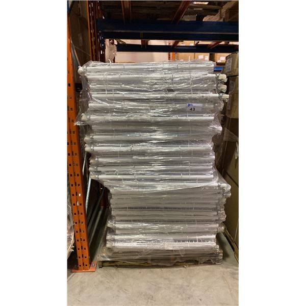 APPROX 12 WHITE MOBILE METAL ADJUSTABLE RETAIL PRODUCT DISPLAY BINS