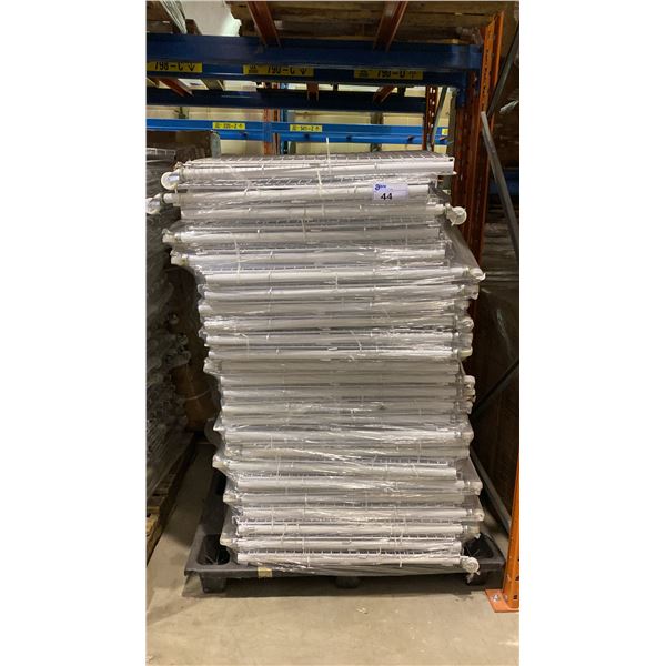 APPROX 11 WHITE MOBILE METAL ADJUSTABLE RETAIL PRODUCT DISPLAY BINS