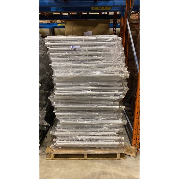 APPROX 10 WHITE MOBILE METAL ADJUSTABLE RETAIL PRODUCT DISPLAY BINS