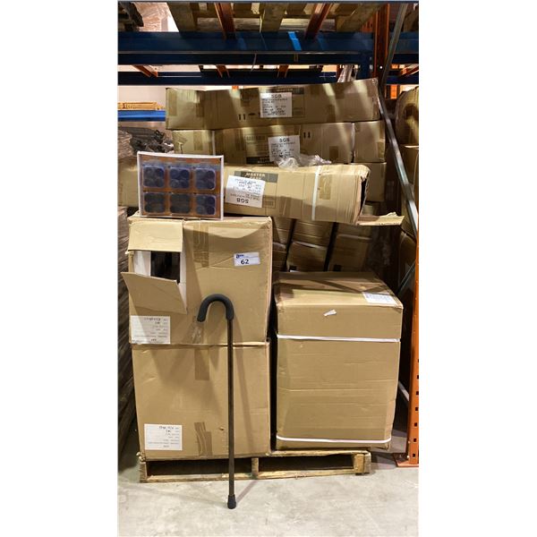 PALLET OF WALKING CANES & ALL BLACK RUBBER TIPS