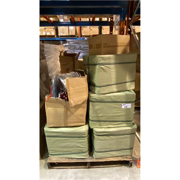 PALLET OF FRYING PAN SPLATTER SCREENS, CHINESE NEW YEAR RED ENVELOPES & METAL SCRAPERS