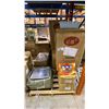 Image 1 : PALLET OF PAPER LABELS, RECTANGLE PLASTIC COLANDERS, STAINLESS STEEL TRAYS & GLASSES CASES