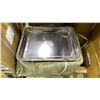 Image 3 : PALLET OF PAPER LABELS, RECTANGLE PLASTIC COLANDERS, STAINLESS STEEL TRAYS & GLASSES CASES