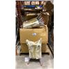 Image 1 : PALLET OF ASSORTED READING GLASSES, FOLDING TABLE BASES, WHITE MOBILE RETAIL DISPLAY BINS & CANES