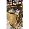 Image 3 : PALLET OF ASSORTED READING GLASSES, FOLDING TABLE BASES, WHITE MOBILE RETAIL DISPLAY BINS & CANES