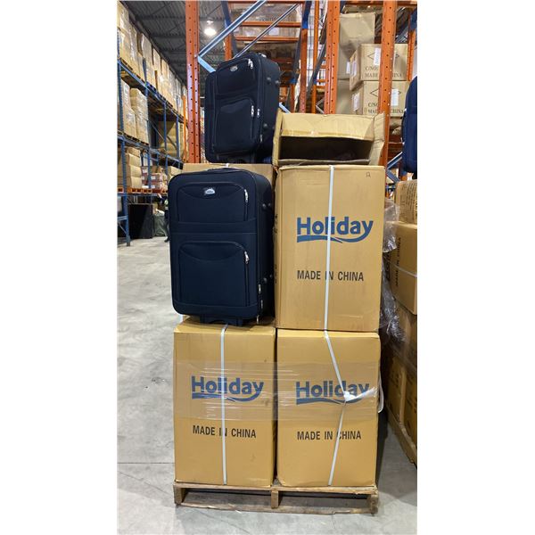 1 PALLET OF APPROX 16 BLACK 3PC LUGGAGE SETS