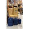 Image 1 : 1 PALLET OF APPROX 16 BLUE 3PC LUGGAGE SETS
